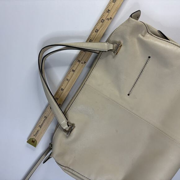 COACH SMYTHE SATCHEL 32405 Natural Beige Leather Handbag Bag 2 Handles - Picture 16 of 16